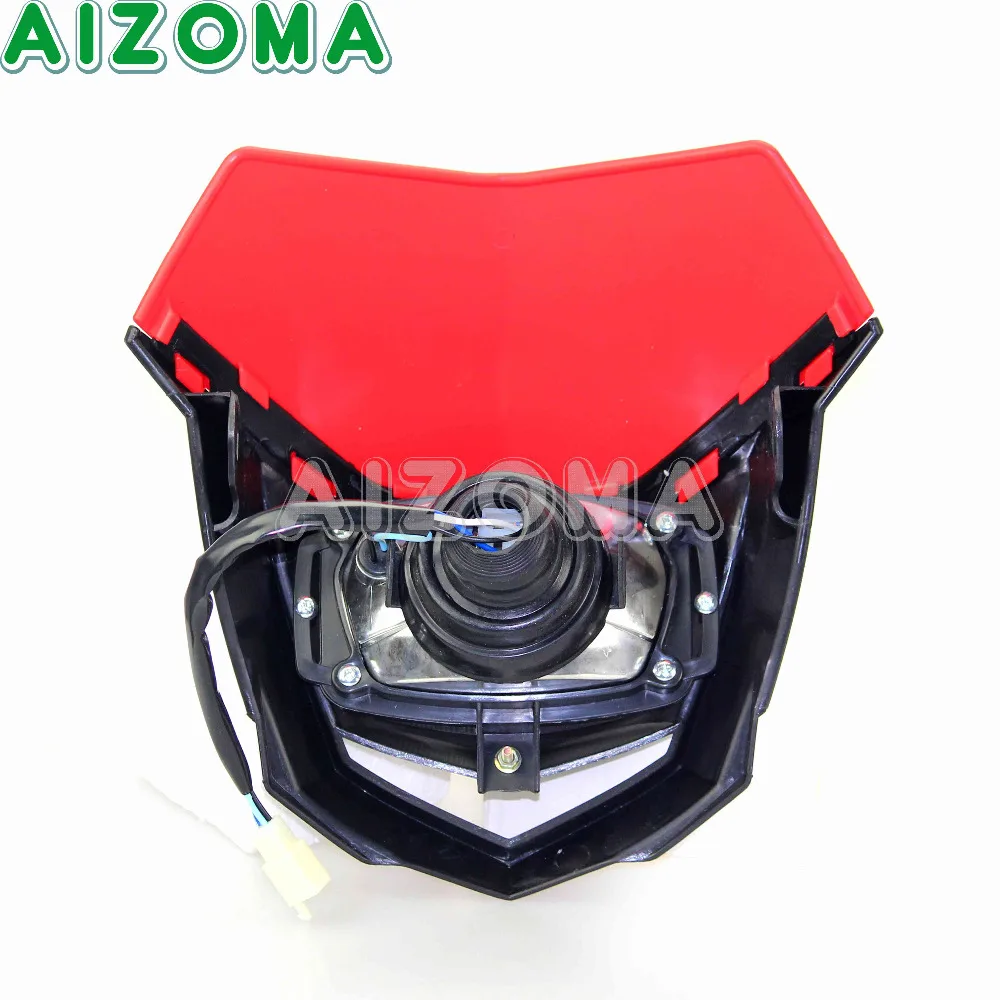 Dirtbike Supermoto Lighting Assembly Motorcycle Headlight Blubs Red Enduro For Yamaha Honda CRF 80F 100F 125 150 230 250R 450R