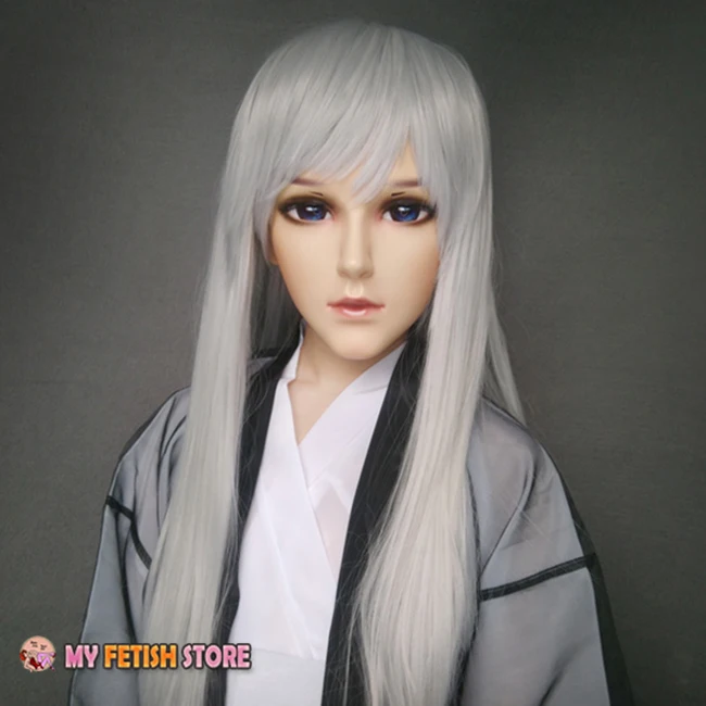 (Yao-03)Boy/ Male/ Man Resin Half Head Kigurumi Crossdress Cosplay Japanese Anime Role Mask With Eyes And Wig