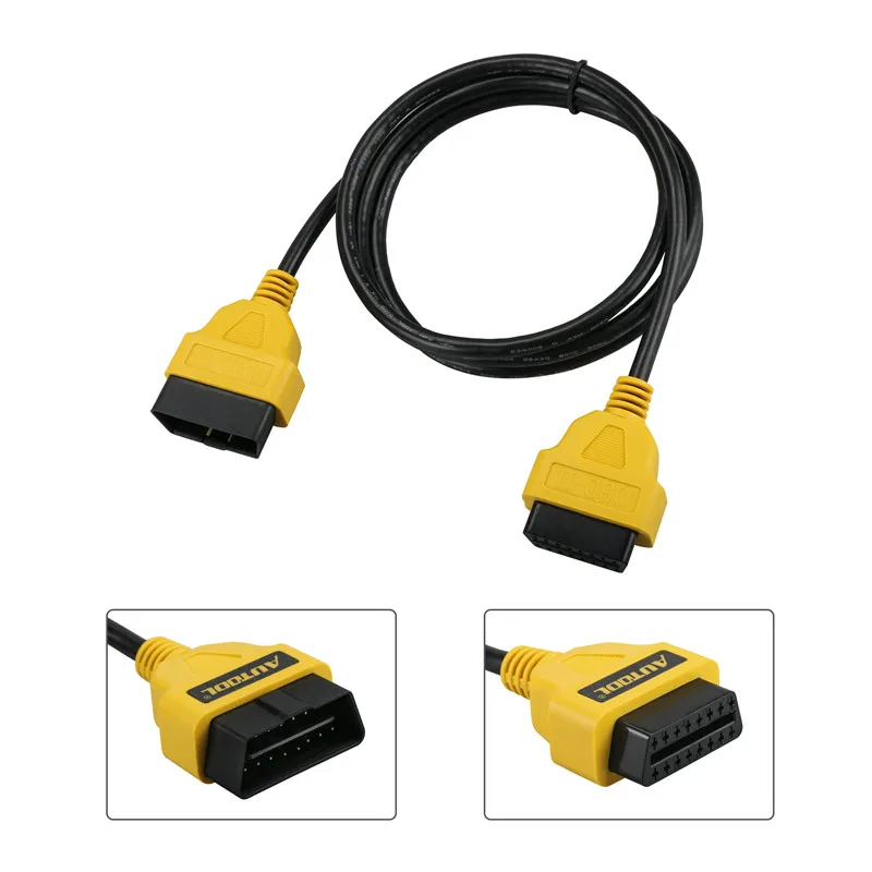 AUTOOL OBD2 16Pin Extension Cable 1.5m Car OBD Connect Extend Adapter Wire ELM327 OBD II OBD2 Extension Connector Cord