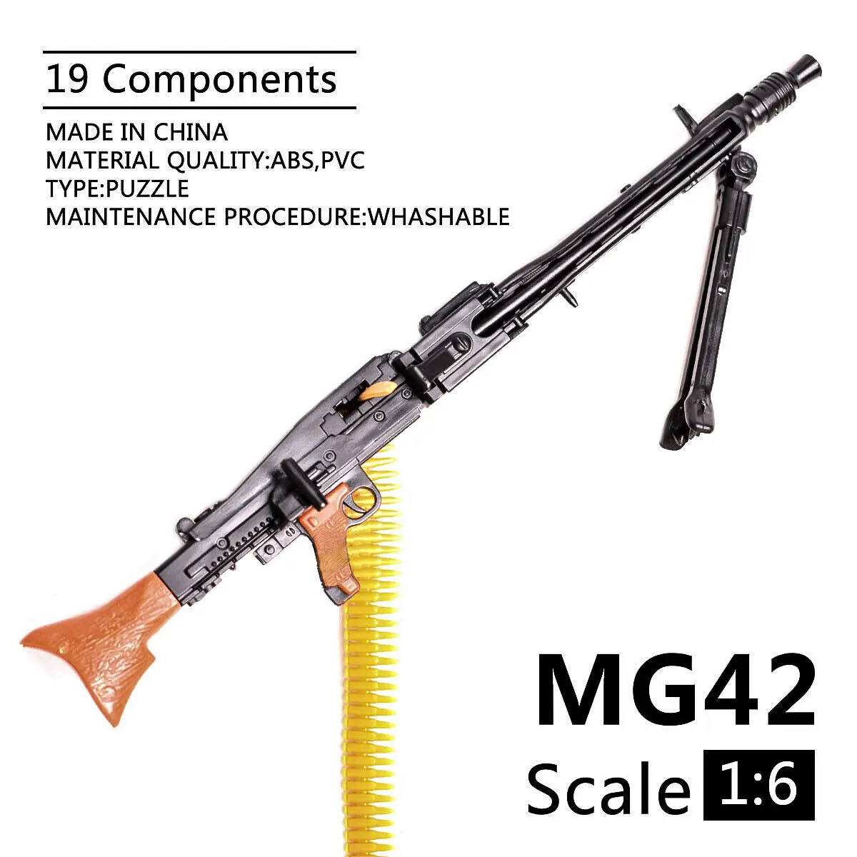 MG42 Toy Gun Model Assembly Puzzles, Building Bricks, Soldado Machine Gun, Fit 12 \