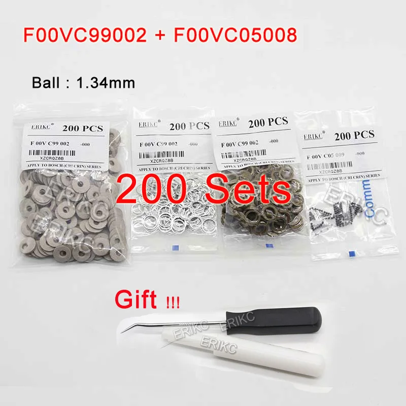 

ERIKC F00VC99002 Injector Valve Repair Kit Ceramic Ball F00VC05008 Ball 1.34mm Bulk Wholesale for BOSCH 200sets