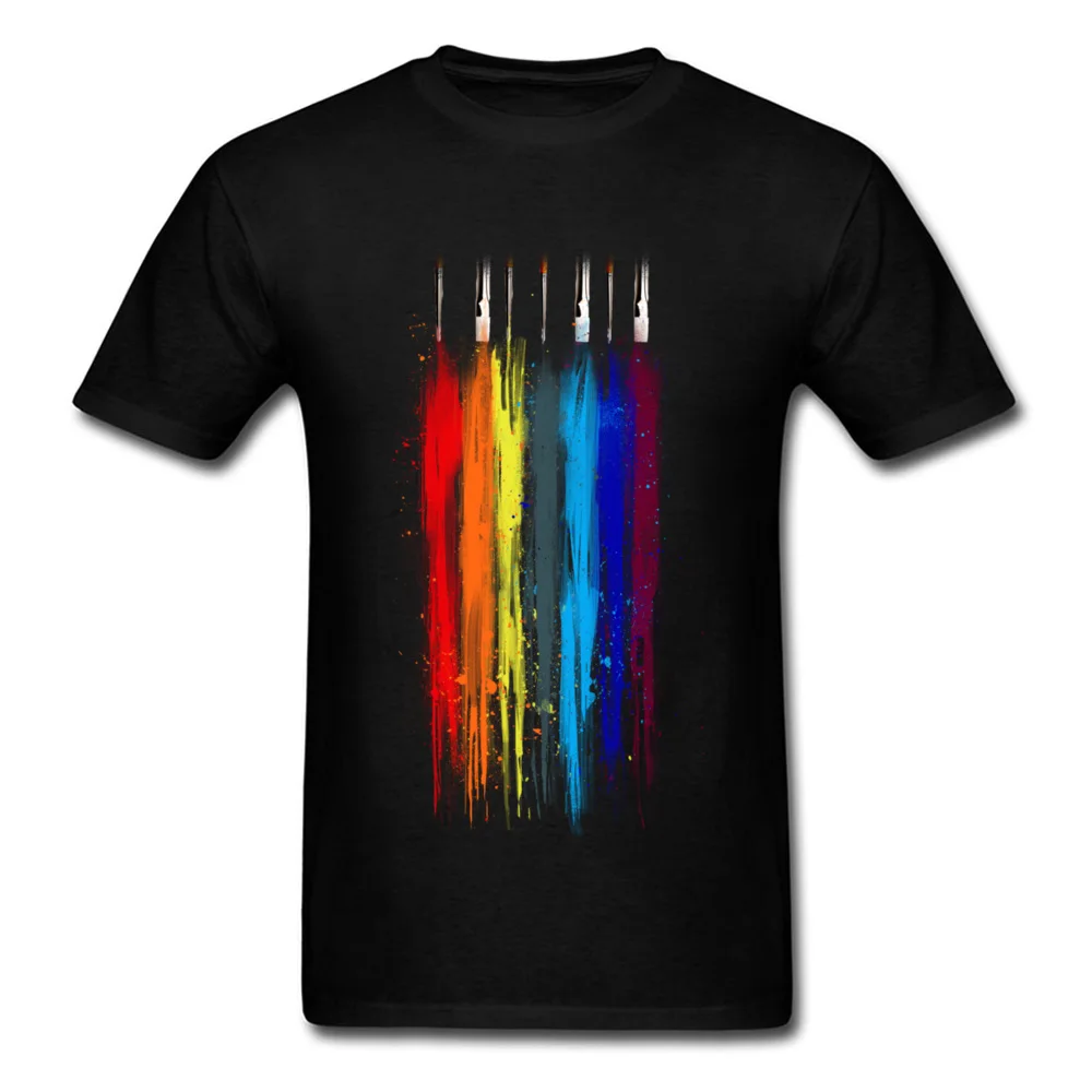 Hot New Trends 2018 Men T-Shirt Colors Of The Rainbow Paint Abstract Picture Tshirt For Student Art Doodle Drawing T Shirt