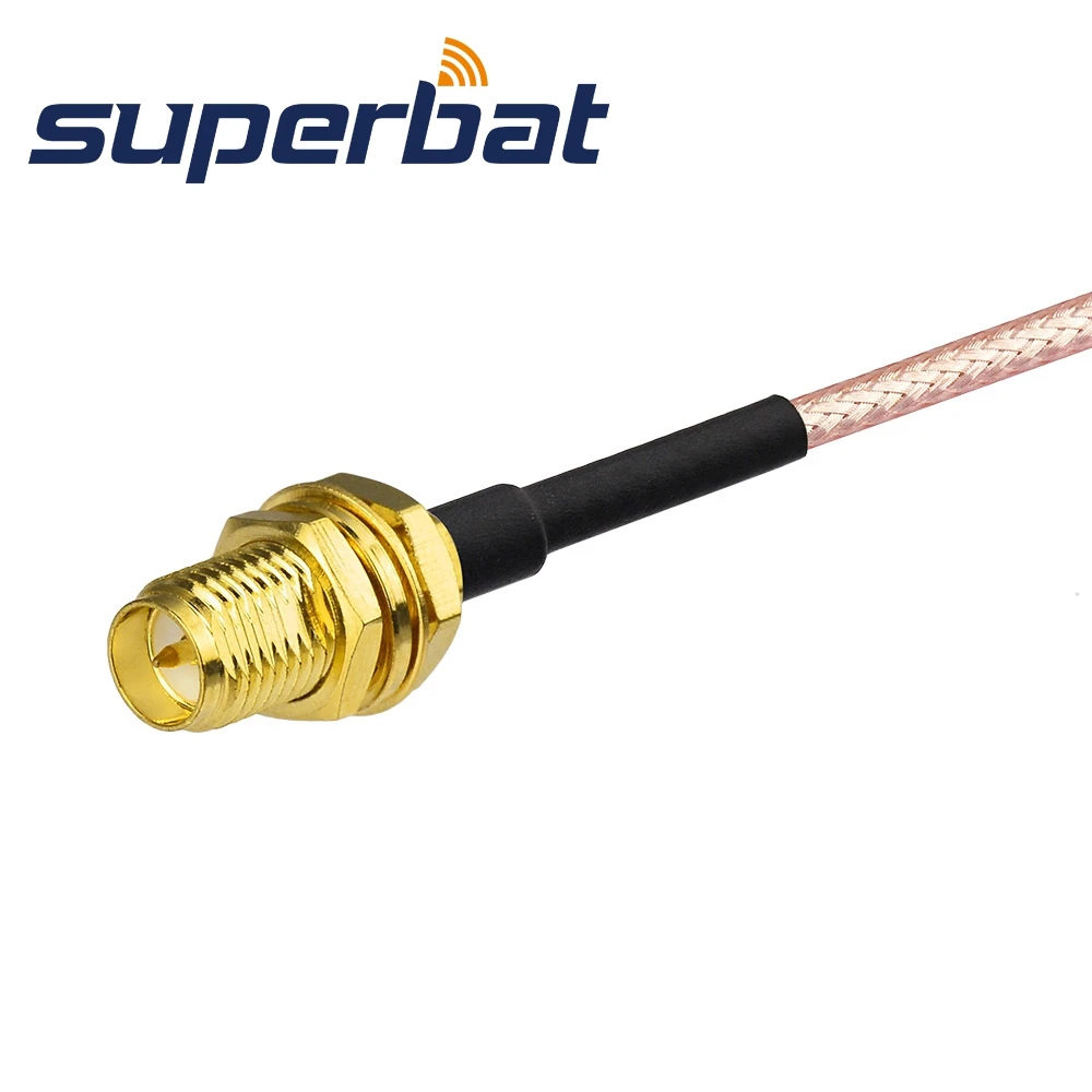 Superbat RP-SMA Male Straight to RP-SMA Female Bulkhead Pigtail Cable RG316 15cm for Wifi Antenna