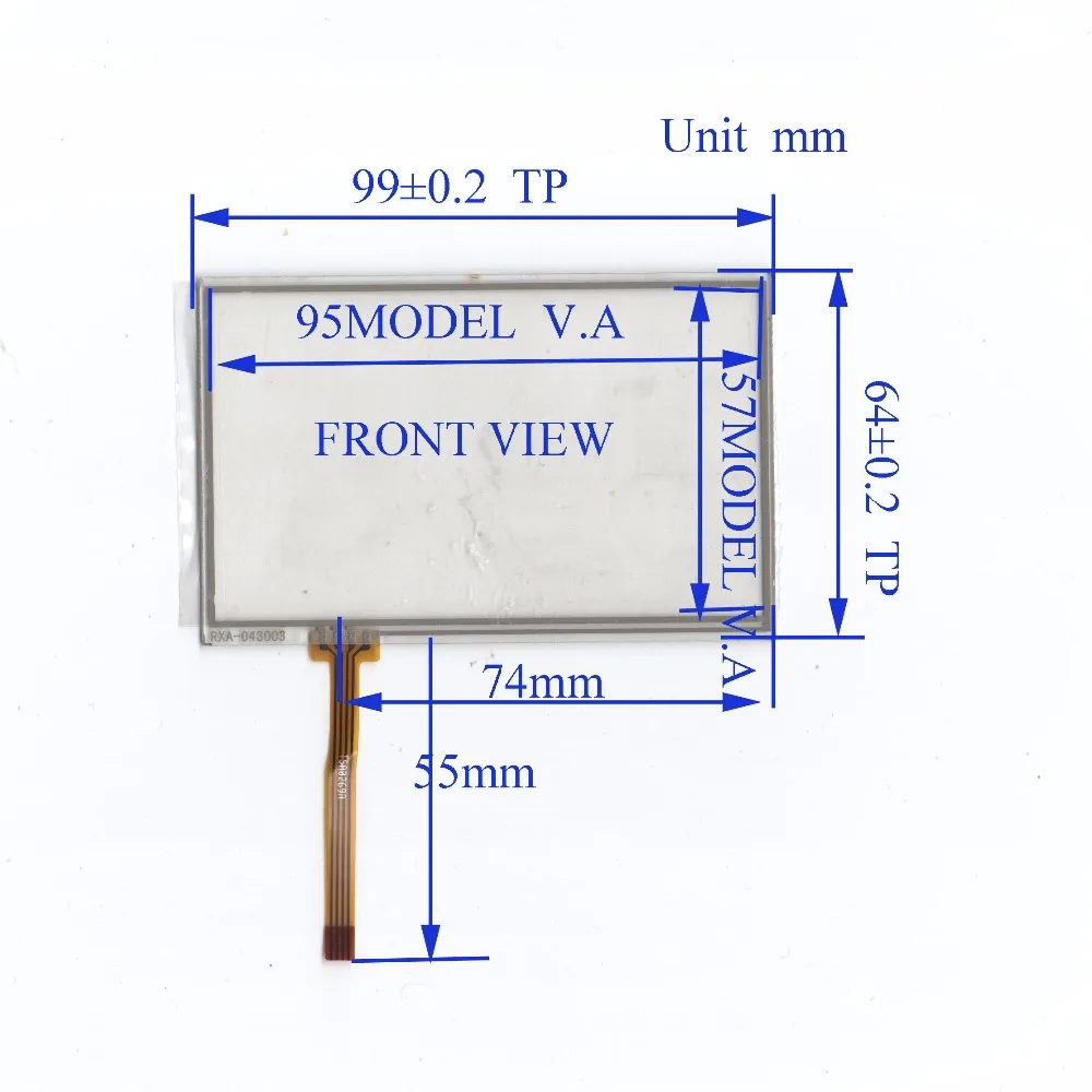 

RXA-043003 99mm*64mm 4.3inch 4 lins Touch Screen glass touchsensor 99*64 touchglass digitizer GLASS this is compatible