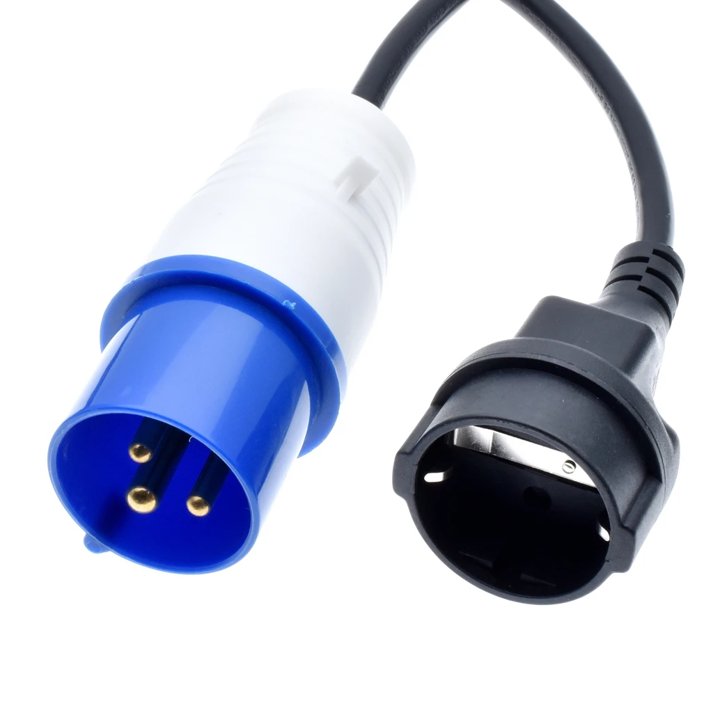 IEC309 316P6 to Schuko CEE7/3 Outlet socket,connect the Schuko Plug to the 306C6 receptacle power cord,1.5mm wire guage