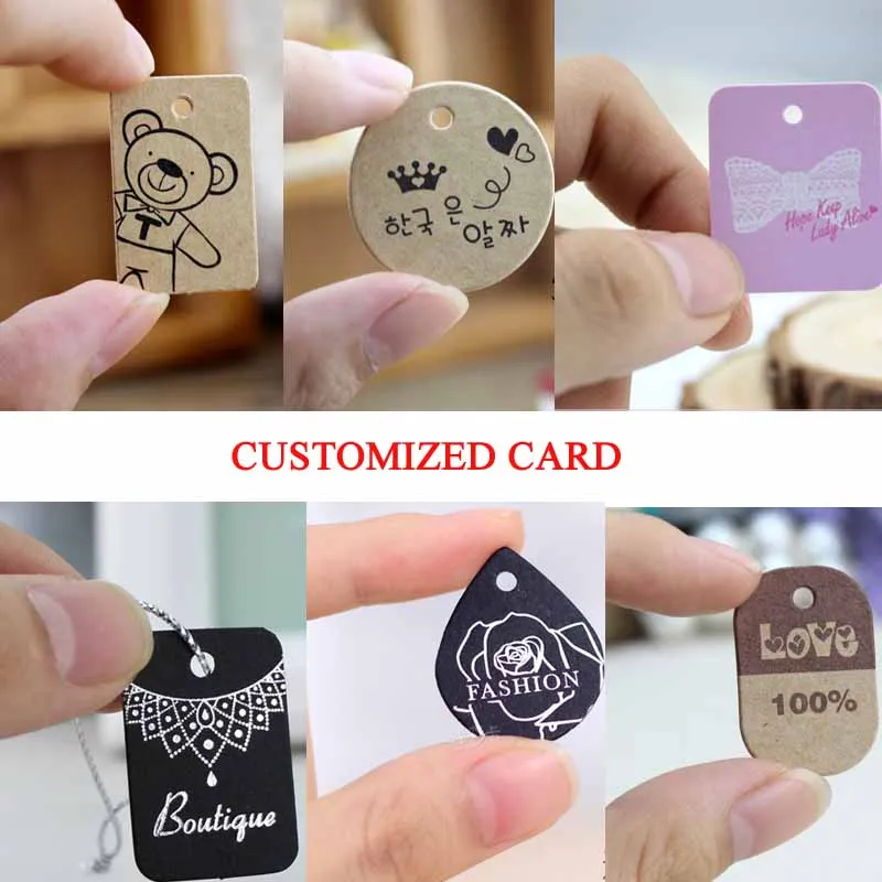 Handmade Card Tags Printed Necklace Display Cards Jewelry Bracelet Tags Packing Card Vintage Accessory 100pcs Cheap Wholesale