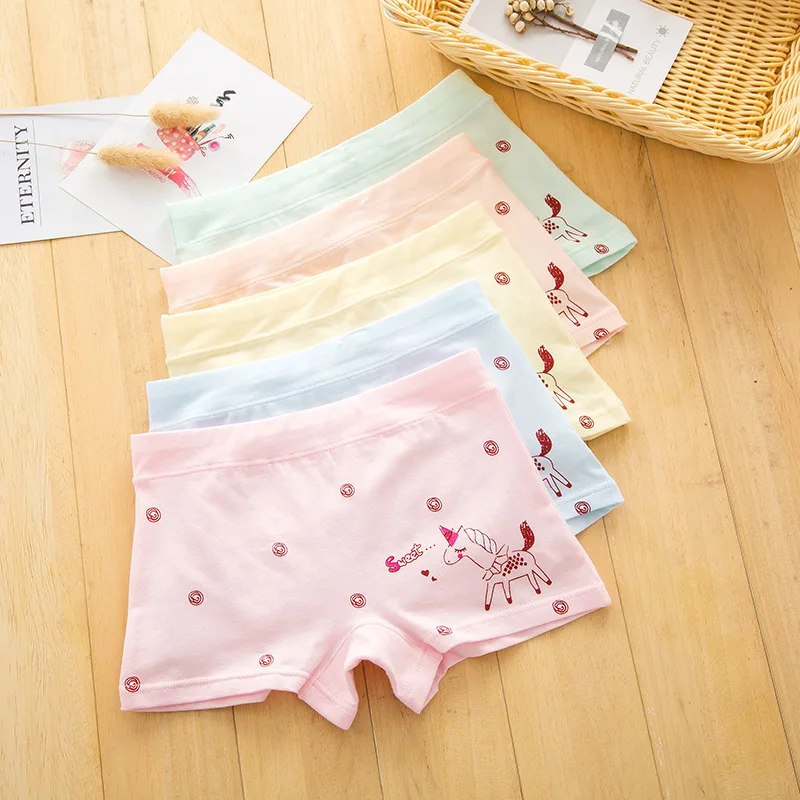 hot sales Girl underwear new arrived kids horse boxer short children panties 5pcs/lot 1-11y baby 95%cotton students M-3XL