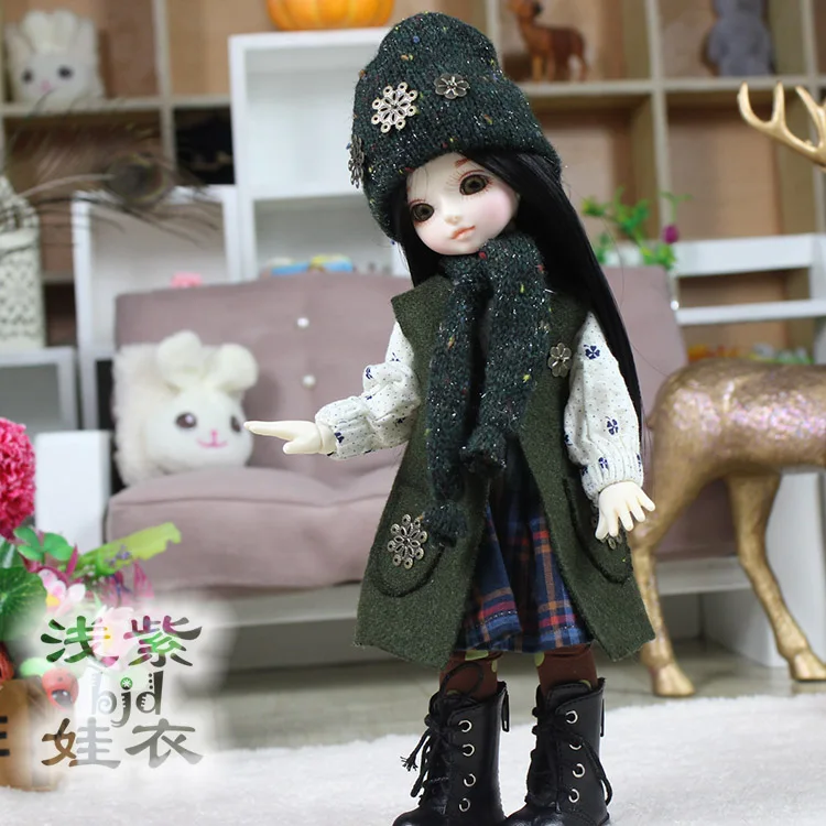 

1/6 1/4 1/3 scale BJD dress+vest+hat+scarf set for BJD/SD clothing doll accessories,Not included doll,shoes,wig,accessories 1614