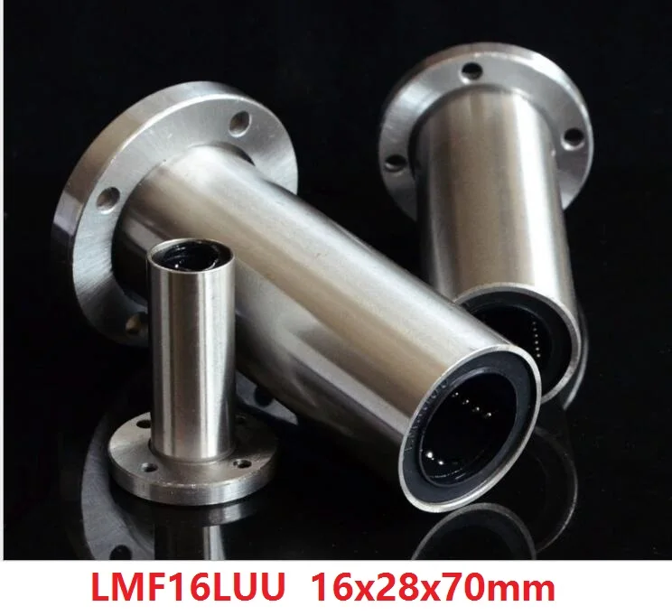 

20pcs/lot LMF16LUU 16mm 16*28*70mm long type round Flange linear ball motion bearings bushing