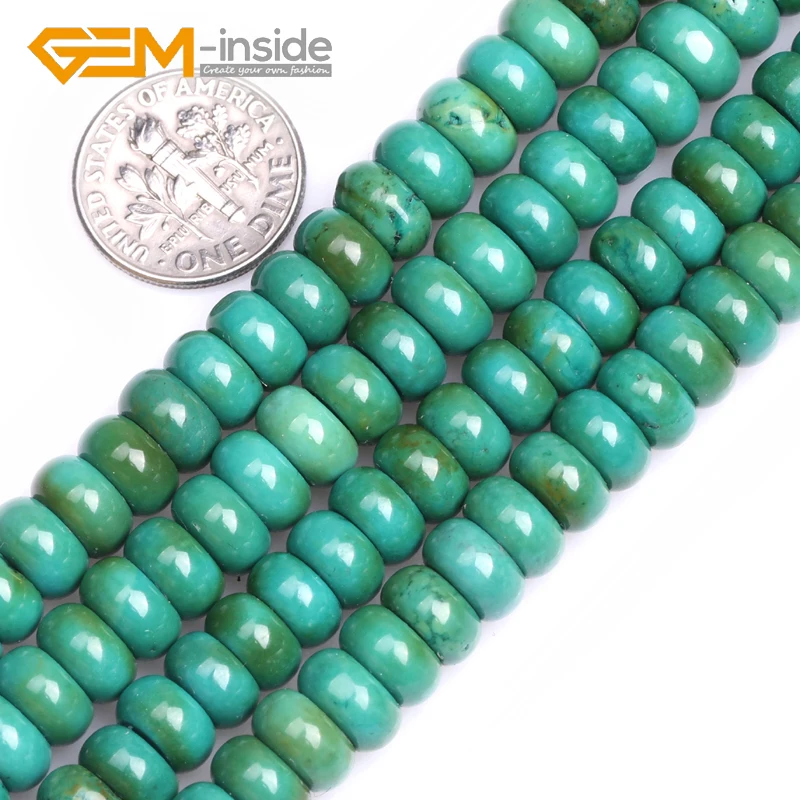 Rondelle Old Natural Turquoises Spacer Stone Beads DIY  Beads For Jewelry Making Bracelet Necklace Sets Strand 15\