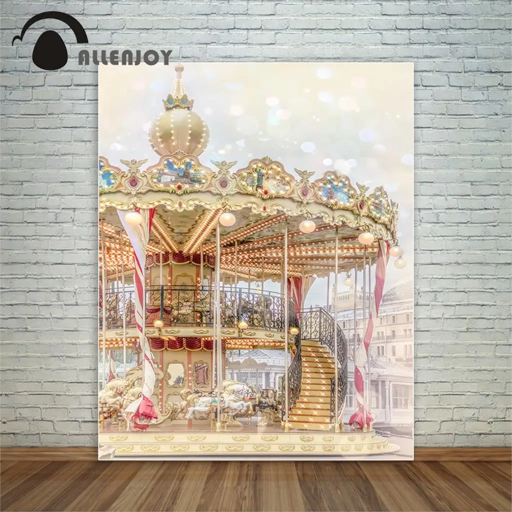 Allenjoy Photography Carousel Party Backdrop Decorations Birthday Horse Dream Photocall Vinyl Photophone Photo Background