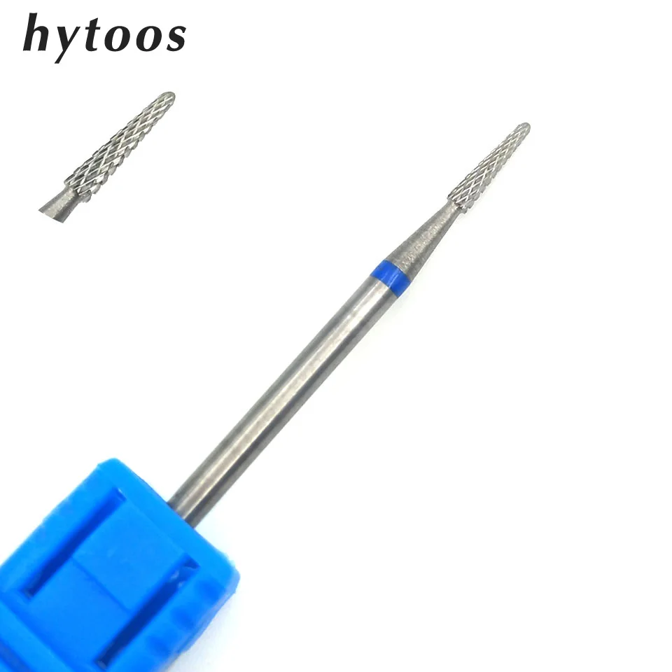 HYTOOS Speer Hartmetall Nagel Bohrer 3/32 "Rotary Grat Maniküre Bits Bohrer Zubehör Nail art Werkzeug Gel Removal-L358S