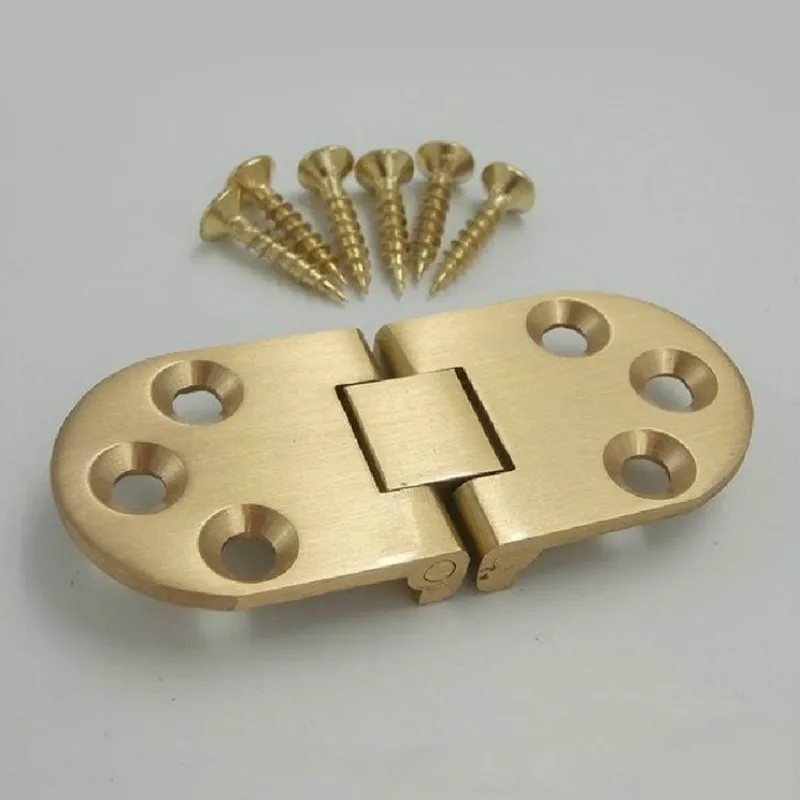 1 Pcs/set 180 Degree Copper Flap Hinge Flip Concealed Round Table Hinge Folding Table Copper Hinge Furniture Hardware 70*30mm