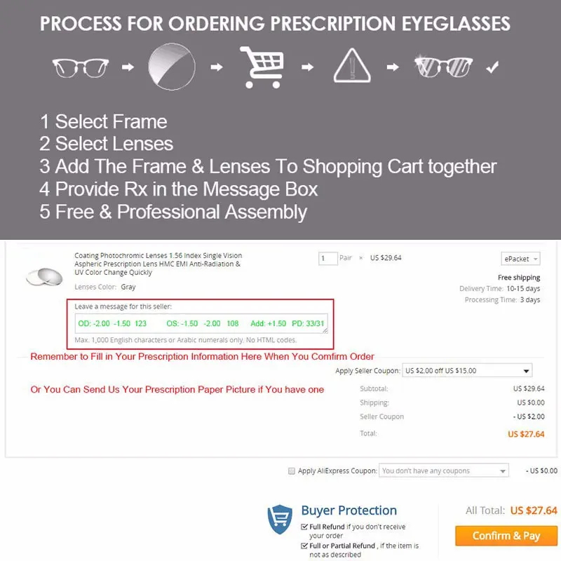 1.67 Photochromic-Gray Lenses with Anti-blue Ray Protection Optical Prescription Glasses Lenses Anti-reflective and Anti-glare