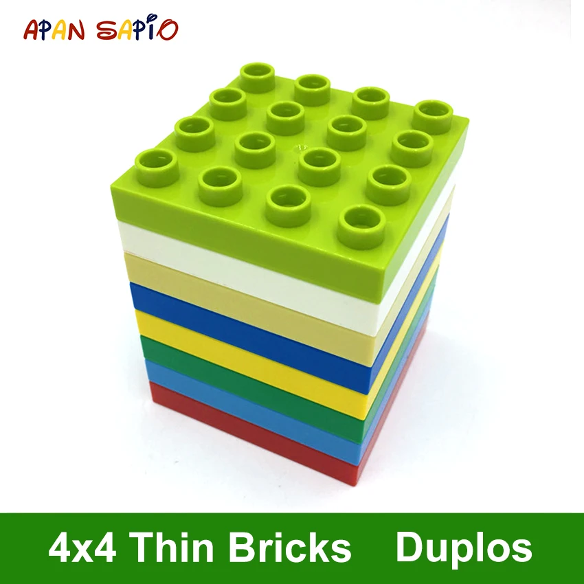 Big Size DIY Building Blocks Thin Figures Bricks 4x4Dot 8PCS Educational Creative Toys for Children Compatible With Brands