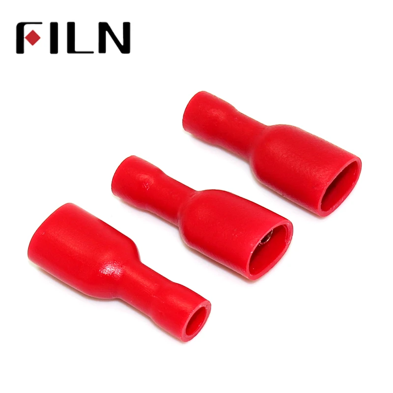 FDFD1.25-250 Female Insulated Electrical Crimp Terminal for 0.5-1.5mm2 wire Connectors Cable Wire Connector Terminal