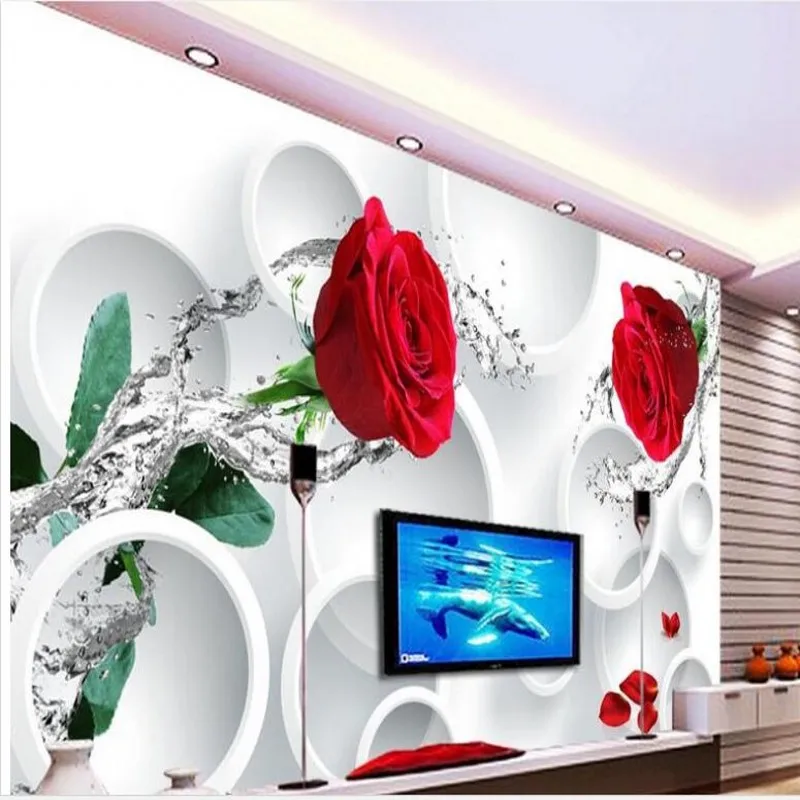 wellyu Custom large - scale murals charming seductive rose flowers 3D TV background wall wallpaper papel de parede