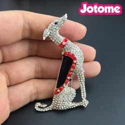 Moda strass Scotty levriero cane spilla Pin cristallo animale Borzoi Hound cane cucciolo spille Canine