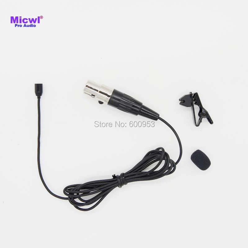 MICWL TA4F 4Pin XLR Micro Mini Tie Clip-On Lavalier Lapel Omnidirectional Microphone for Shure Wireless