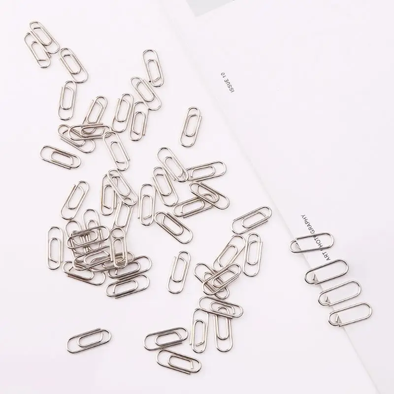 50Pcs Small Mini Metal Paper Clips Bookmarks Photos Letter Binder Clip School Supplies Stationery Office Accessories