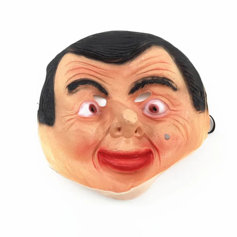 Top Quality 2017 Famous Man Mask Full Face Head Party Mask Mr Bean Face Mask Halloween Party Cosplay Male Head Mask Fancy Dress