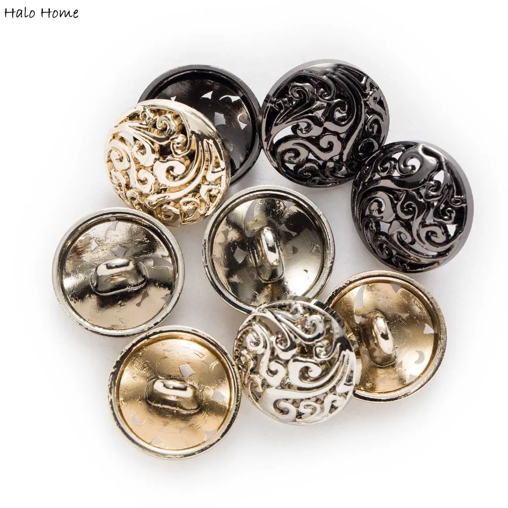 5 sztuk okrągłe Hollow metalowe guziki do szycia księga gości marynarka swetry prezenty rzemiosło odzież ręczna 12.5-25mm