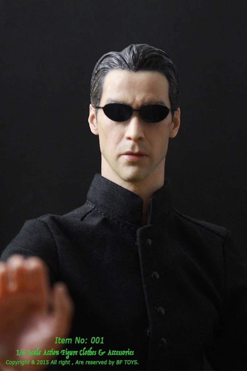 1/6 The Matrix NEO Keanu Reeves Black Coat Clothing Suits For 12\