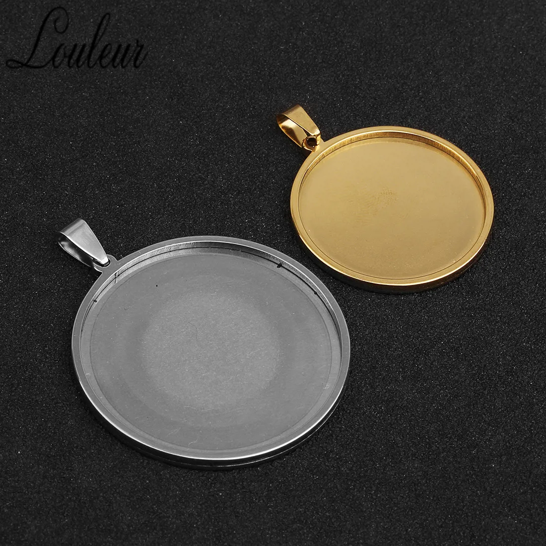 20/35/40mm Stainless Steel Pendant Cabochon Cameo Base Tray Bezel Blank Fit Cabochons Jewelry Making Supplies Wholesale