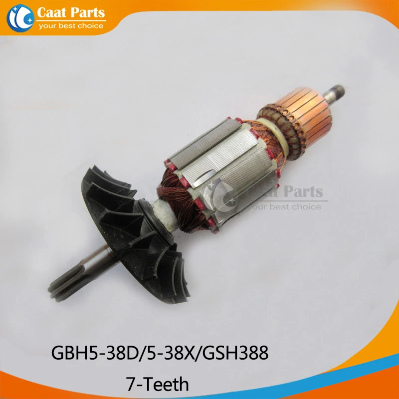 

AC 220V 7-Teeth Drive Shaft Electric Hammer Armature Rotor for Bosch GBH5-38D/5-38X/GSH388, High-quality! Free shipping!