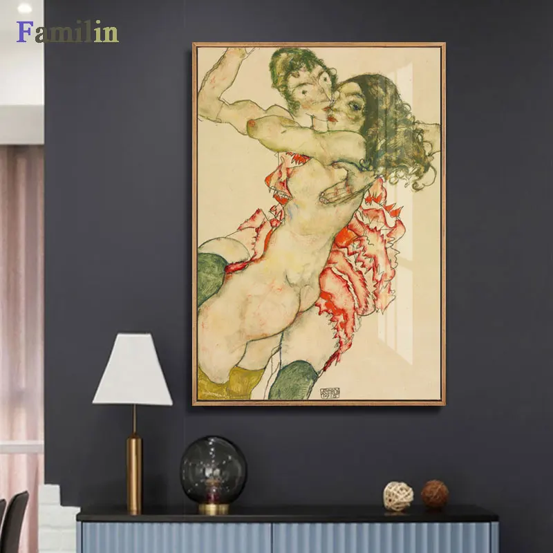 Egon Schiele Abstact Body Color Delineation Sketch Canvas Art Print Painting Poster Wall Picture For Living Room Home Décor