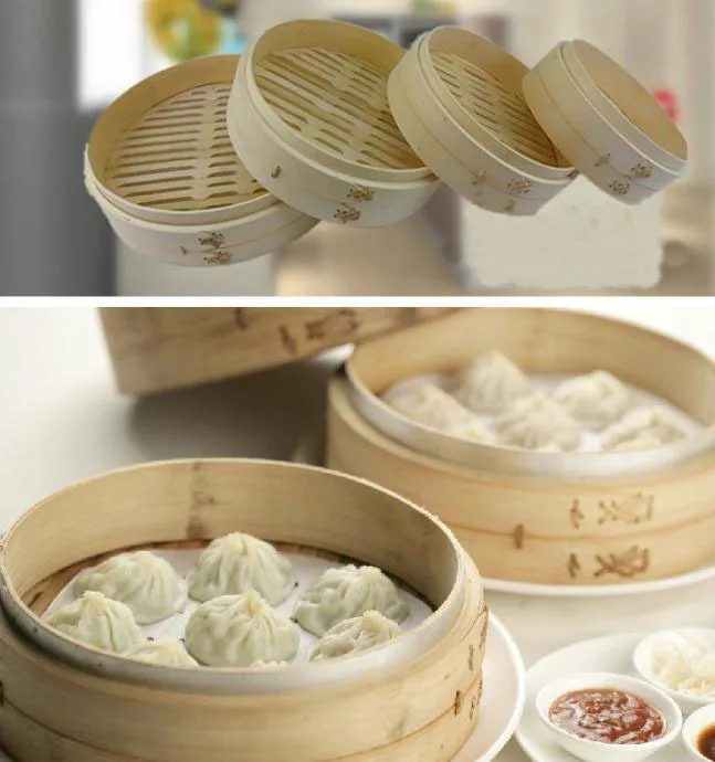 

1 PC Natural Bamboo Steamer Dumplings Steamed Buns Handmade Household Restaurant Free Gift