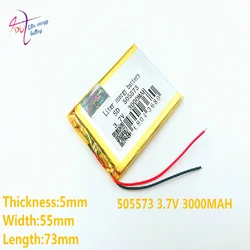 3.7V 3000mAh 505573 505575 bateria litowo polimerowa bateria li-po akumulator litowo jonowy akumulator baterie do Mp3 MP4 MP5 GPS telefonu komórkowego