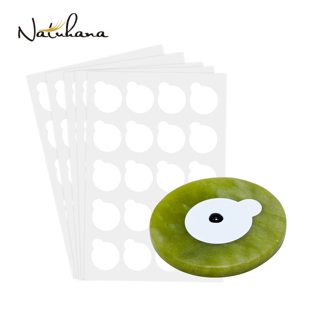 NATUHANA rond Jade pierre faux cils colle adhésif palette support pour tampon 100 pièces papier cale étanche pour outil d'extensions de cils