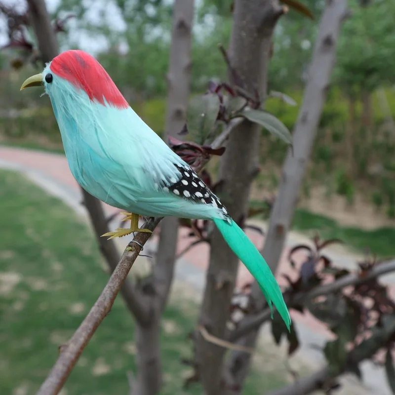 

about 15cm foam&coloured feathers bird model prop,home garden decoration gift s2254