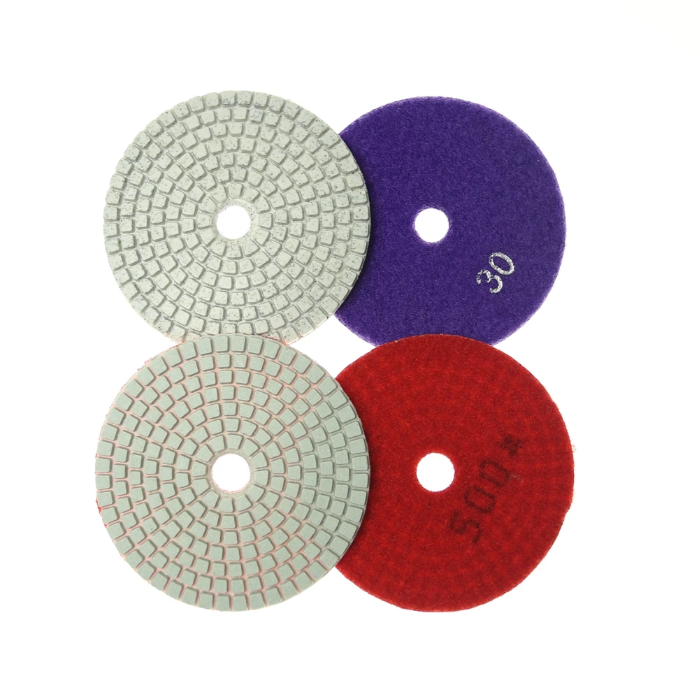 20 pieces P30 to P5000 Dia. 100mm Diamond Wet Flexible Polishing Pad for Marble Stone Ceramic Tiles