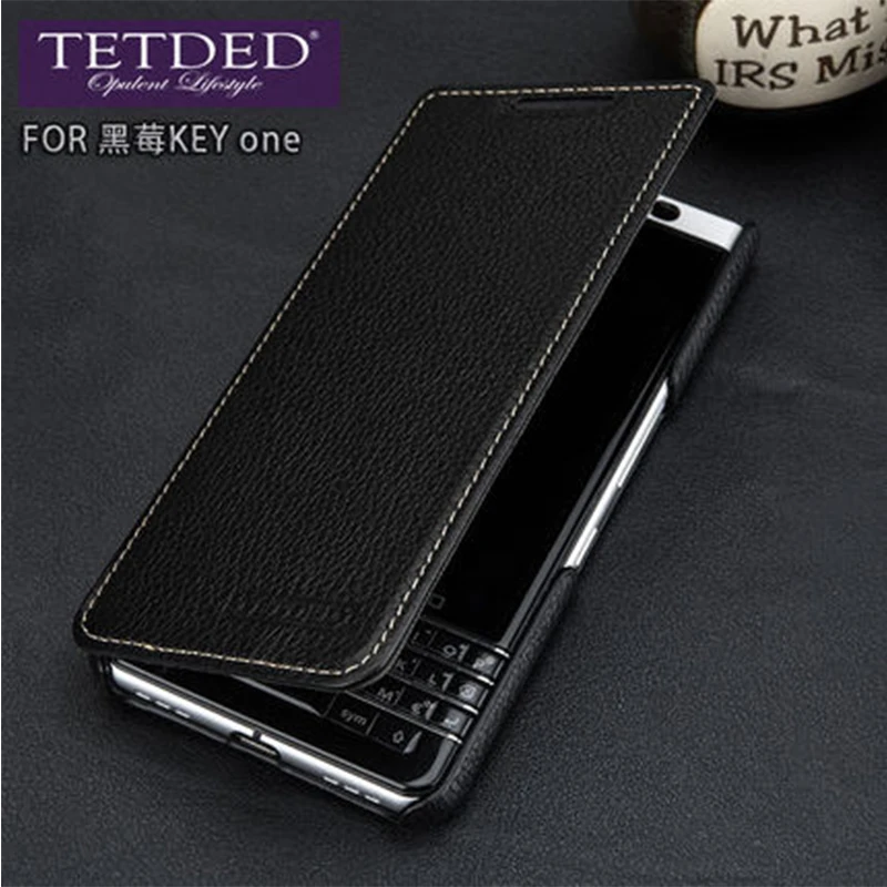 Imagem -02 - Couro Genuíno para Blackberry Key2 Livro Flip Case Telefone de Negócios para Blackberry Key Escudo Capa para Blackberry Keyone Case de