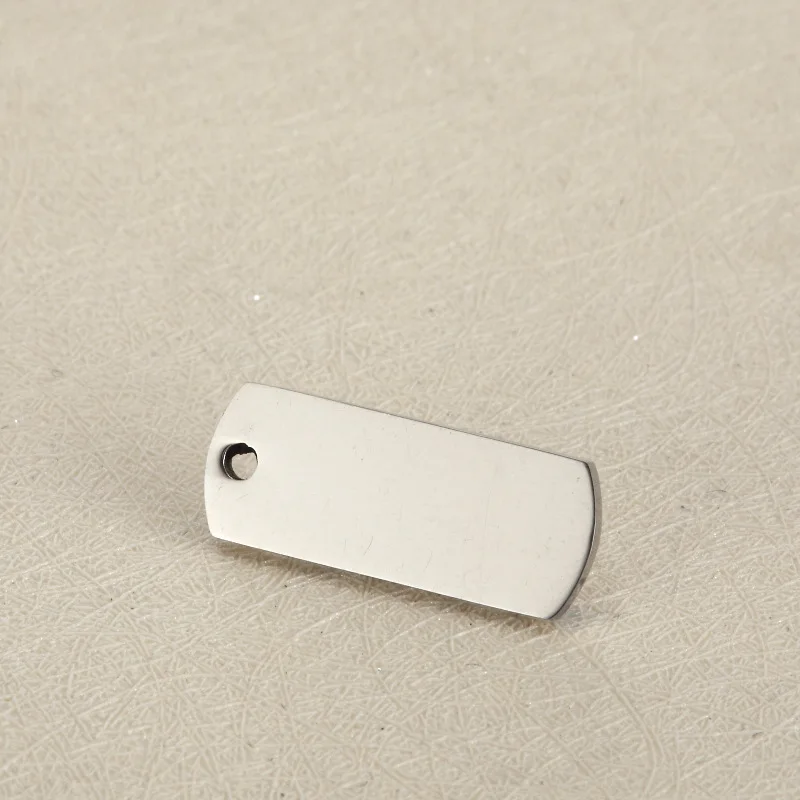 50pcs 8*20mm Rectangle Tag Custom Stainless Steel Charm-Customized Charms Engrave Laser your own logo