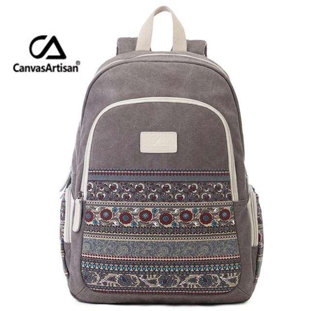 Canvas Backpack for Women Rucksack National Womens Backpacks Girls Travel Bags Retro College Student Mochila Feminina Back Pack