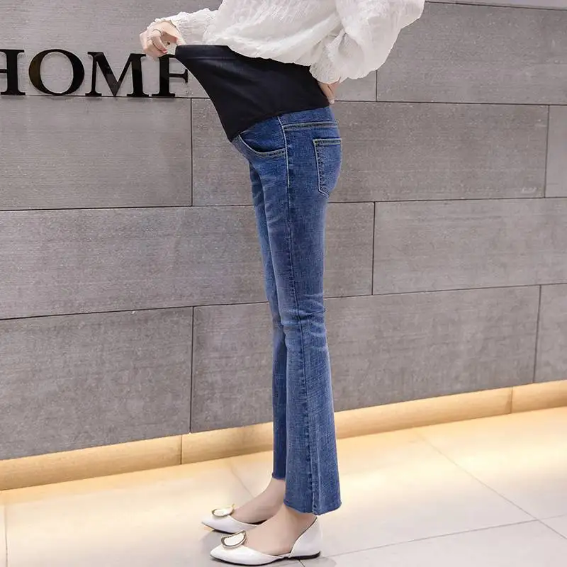 Maternity wear pregnant women fashion maternity pants autumn and winter new horn stretch jeans