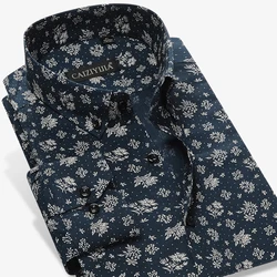 GREVOL-ropa informal con estampado Floral para hombre, camisas de manga larga con diseño Original, 100% algodón, corte ajustado, novedad