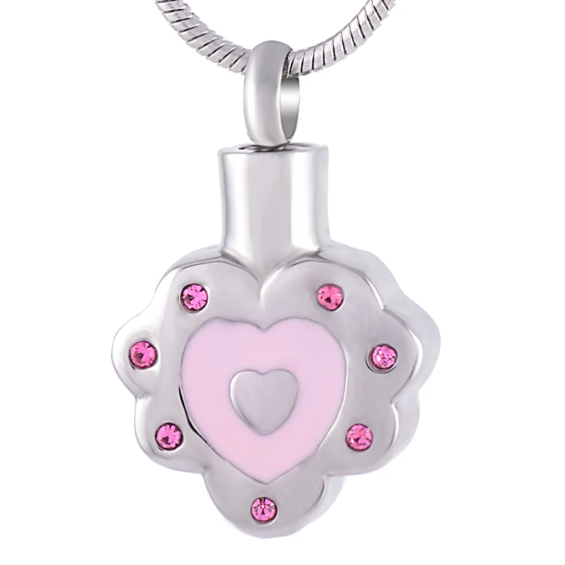 

IJD9182 Heart Cremation pendants for ashes of loved ones - Engravable Stainless Steel Keepsake Memorial Urn Necklace For Women