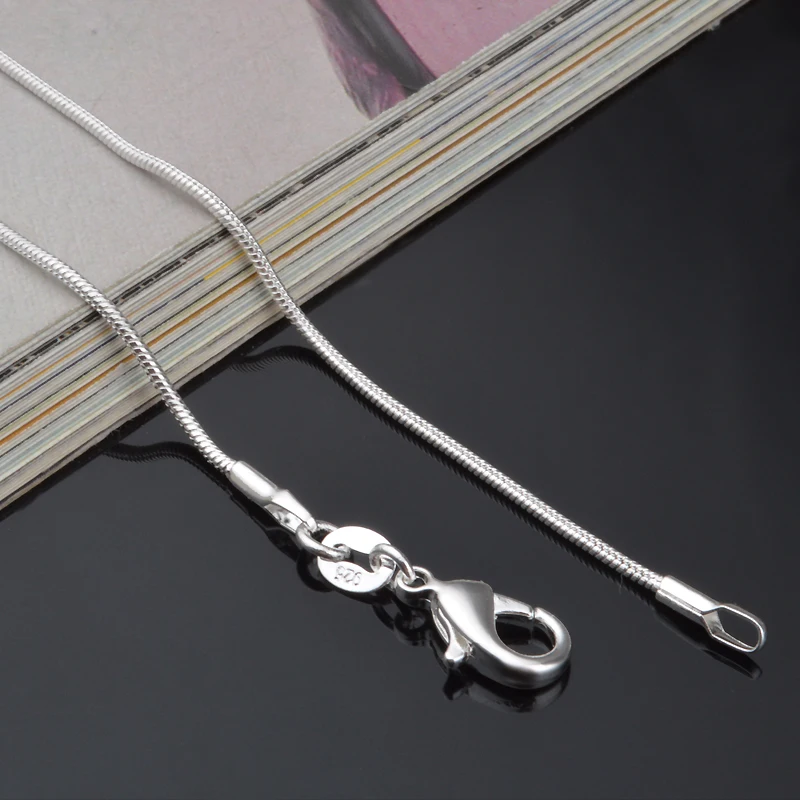 10pcs/lot Promotion! wholesale 925 sterling silver necklace, silver fashion jewelry Snake Chain 1mm Necklace 16 18 20 22 24\