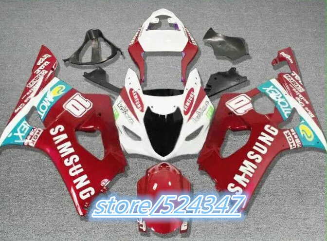 Injection Hey-GSX-R1000 GSXR1000 03-04 Red white GSXR 1000 GSX R1000 03 04 2003 2004 GSXR-1000 Fairing New Dark red for Suzuki