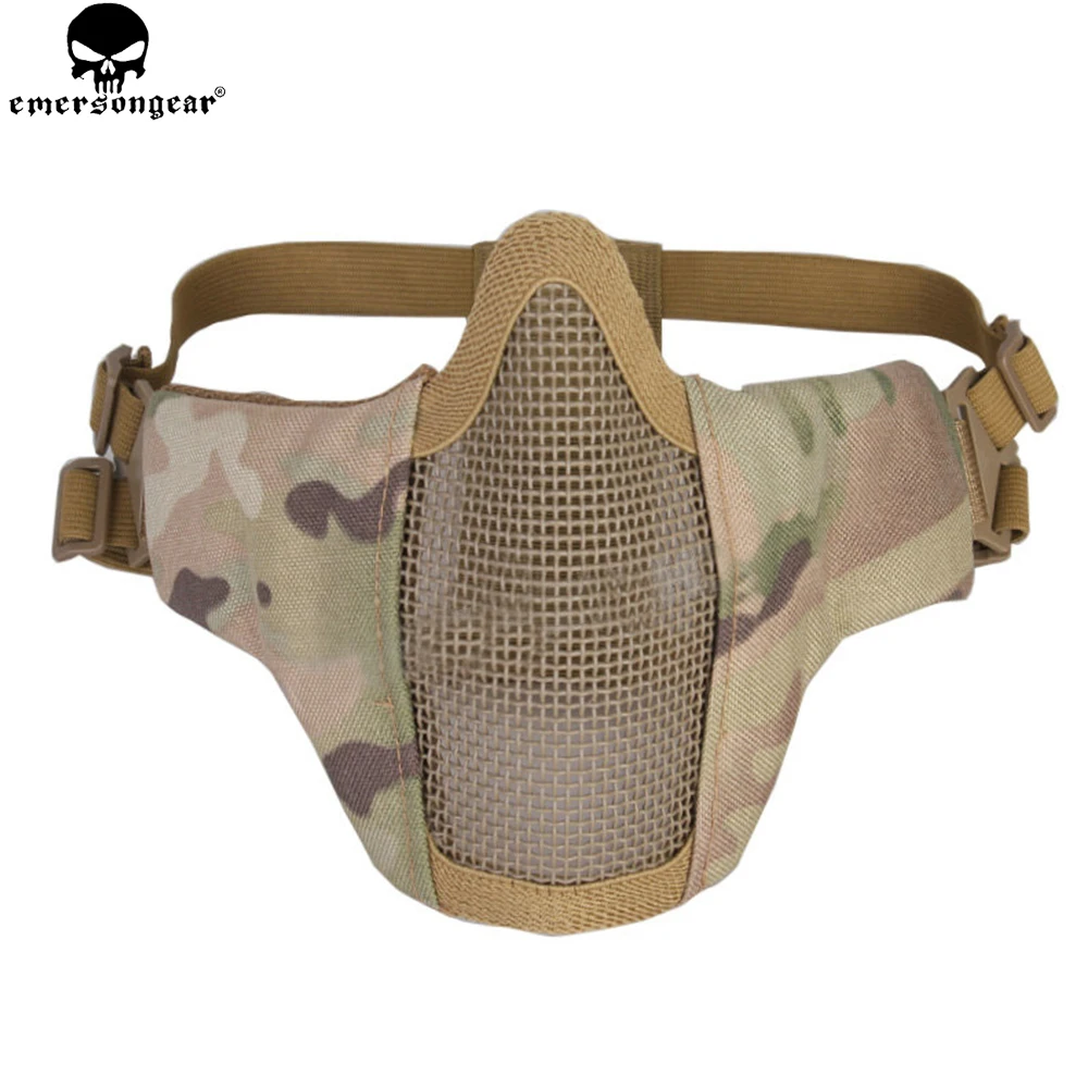 EMERSONGEAR Tactical Airsoft Mask Face Metal Steel Net Half Lower Face Hunting CS Protective Paintball Party Mask EM6644