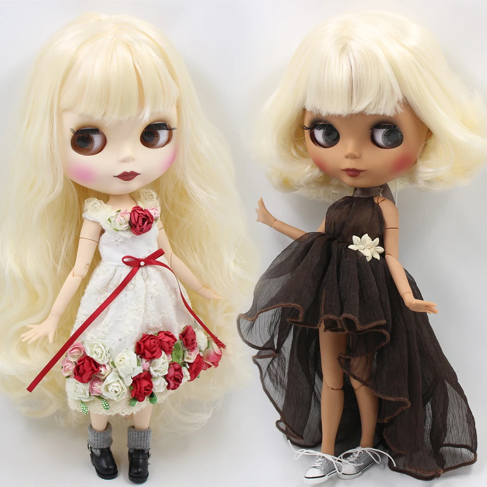 Muñeca ICY DBS Blyth N ° BL340, pelo rubio ondulado, cara mate 1/6 bjd Ob24, chica de Anime