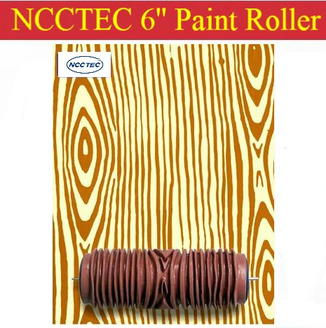 [wood grain pattern] 6'' NCCTEC soft rubber decorator roller FREE shipping | 150mm wood grain wall paint roller tools