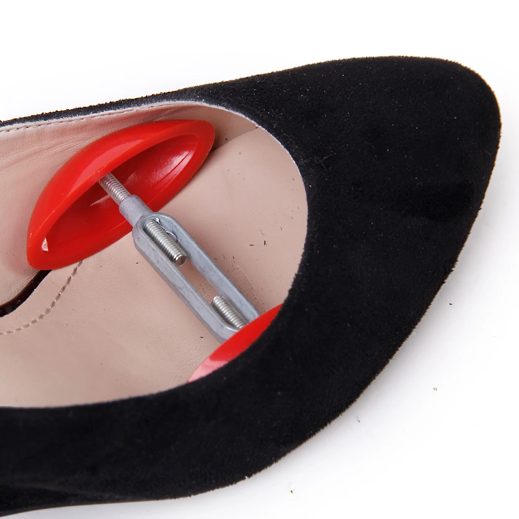 Extenseur de chaussures pour hommes et femmes, 1 paire de Mini arbres à chaussures, extenseur de largeur réglable, rouge, paquet de 2