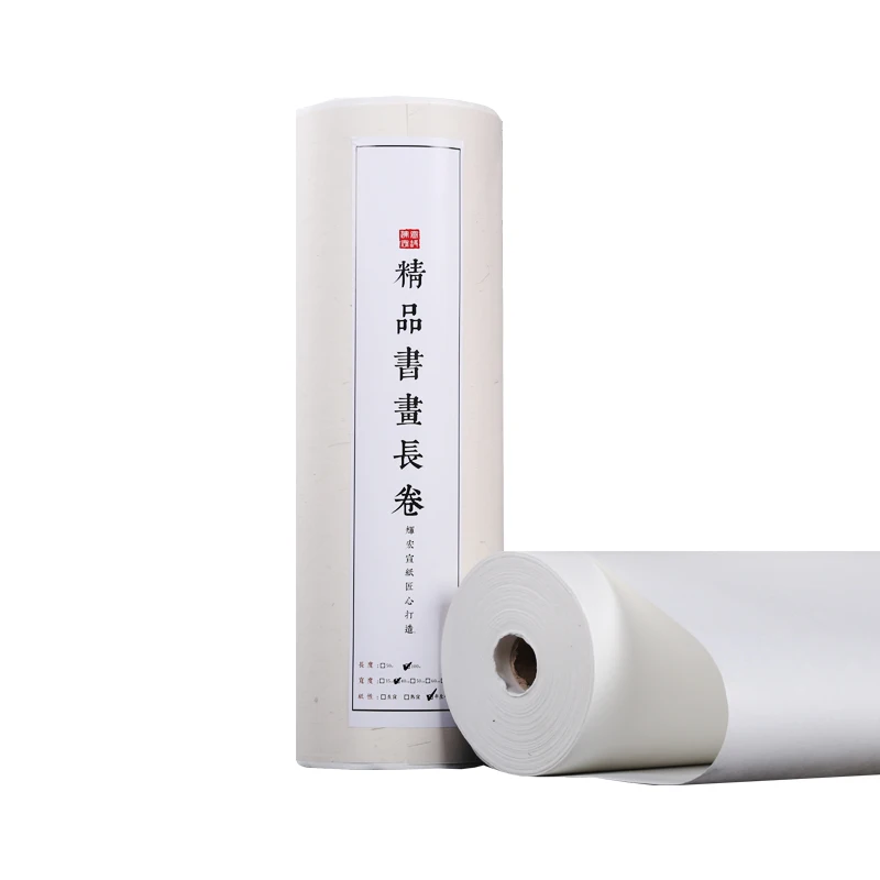 Chinese Rice Paper 50m 100m Long Roll Half-Rice Xuan Paper Calligraphy Brush Writing Chinese Landscape Painting Raw Xuan Paper