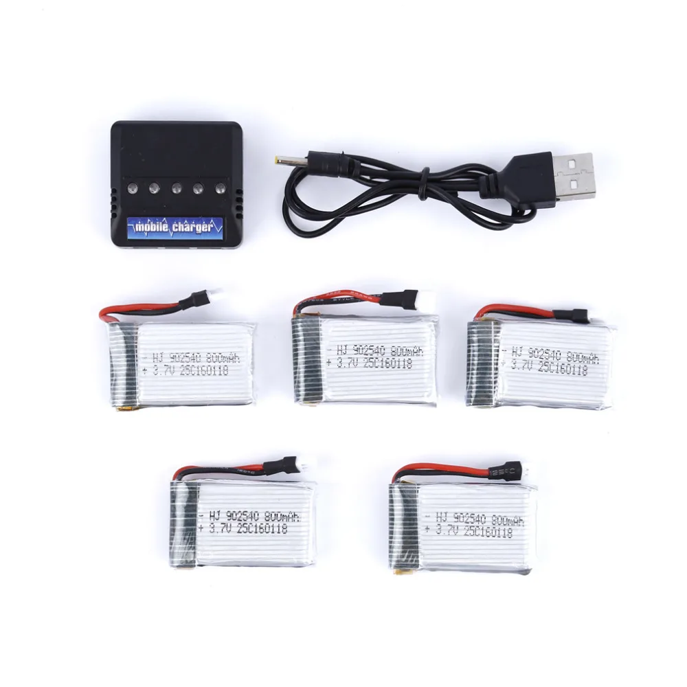 

5 adet 3,7 В 800 мАч lipo pil icin 5 в 1 usb sarj ile syma x5c x5sc x5sw