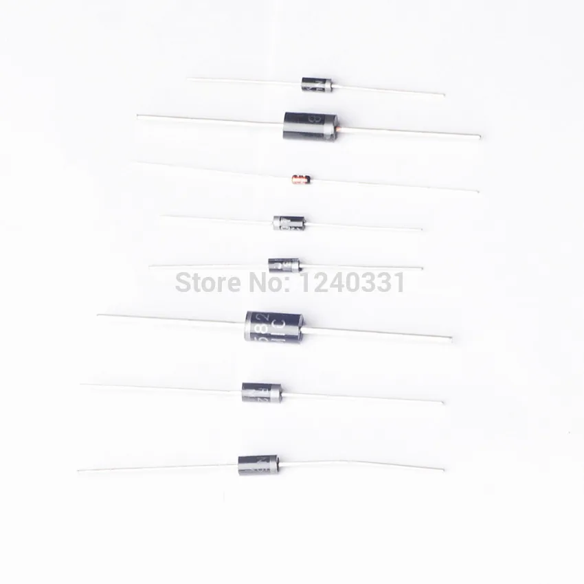 1N4148 1N4007 1N5819 1N5399 1N5408 1N5822 FR107 FR207,8values=100pcs,Electronic Components Package,Diode Assorted Kit